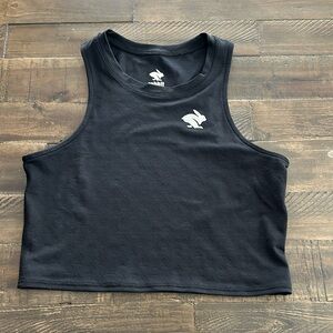 EUC black rabbit crop top small